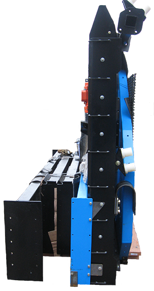 Side View of DeSite SLG-108-RB Topsoil Screener packaged and ready to ship
