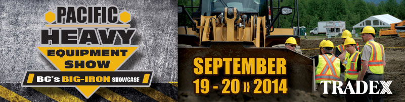 Topsoil screeners on display at the pacific heavy equipment show